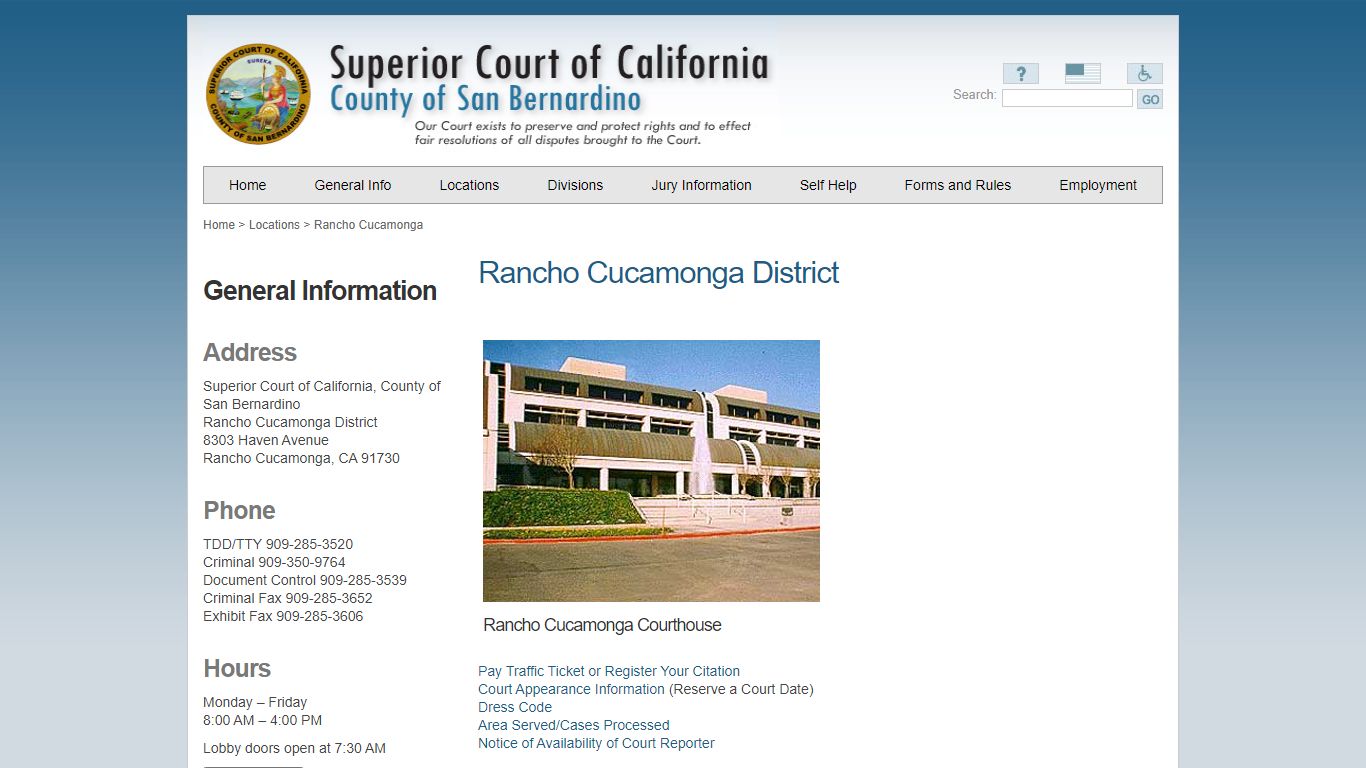 Rancho Cucamonga Superior Court